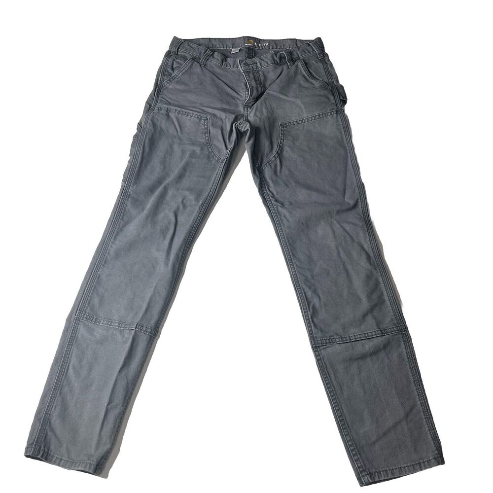 Carhartt Pants Women 8 Carpenter Original Fit Gray Cargo